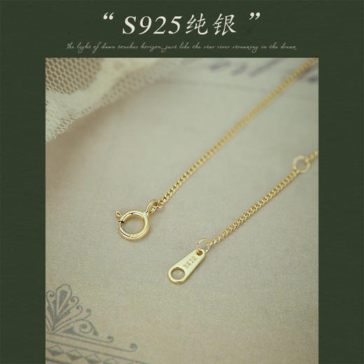 Oflye潮流饰品 S925纯银半嵌珍珠项链女新款轻奢小众简约气质锁骨链女款配饰 商品图3