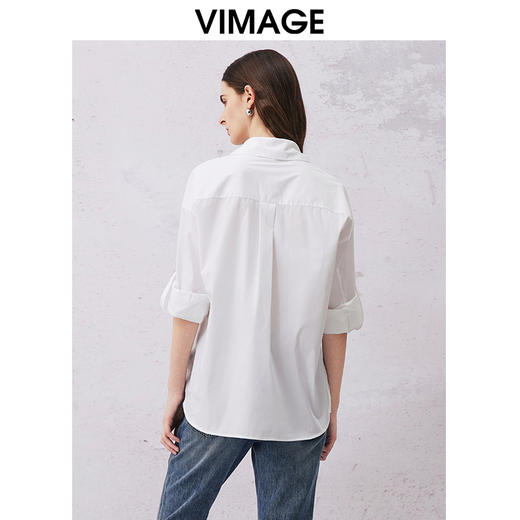 VIMAGE纬漫纪春夏时尚简约通勤百搭休闲显瘦衬衫女上衣V2109713 商品图4