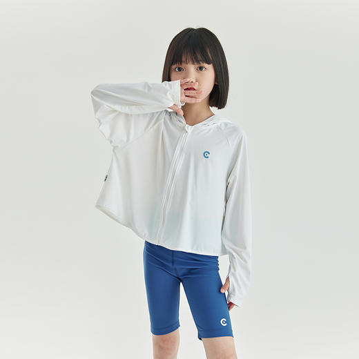 cicochild夏女童纯色连帽防晒衣中大童UPF50+凉感吸湿速干外套 商品图4