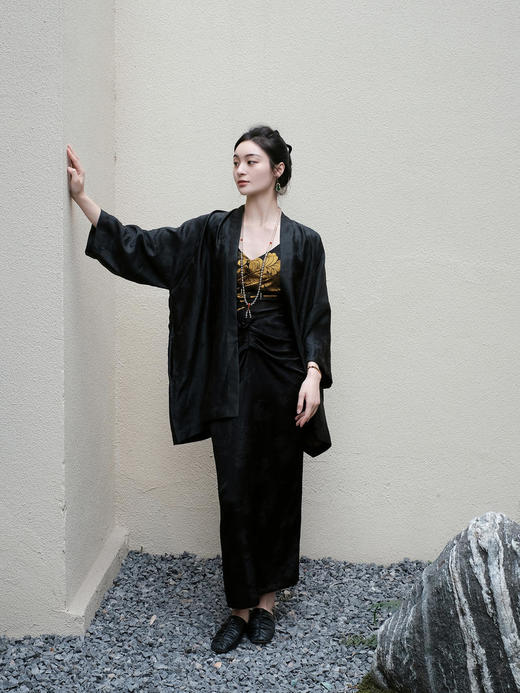 盛唐牡丹 |香云纱梅兰竹菊开衫 商品图6