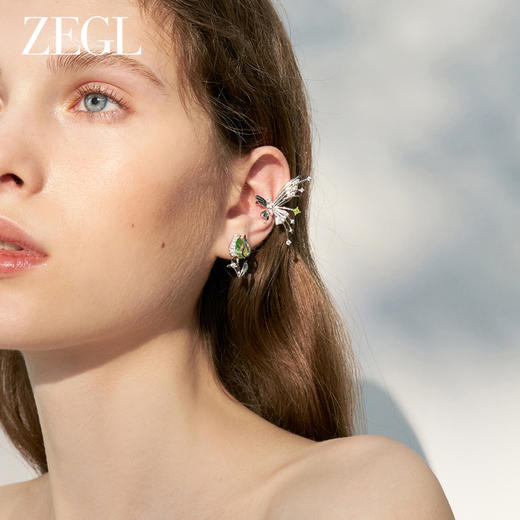 【ZEGL耳妆盘】设计师绿野漫迹系列925银蝴蝶耳环女耳钉耳夹耳饰 商品图2