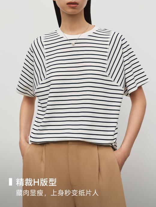 60支新疆长绒棉 条纹圆领T恤FJ5107244 商品图3