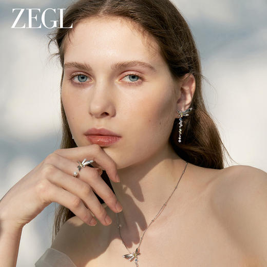 ZEGL设计师绿野漫迹系列925银蝴蝶戒指女小众设计2024款开口指环 商品图1