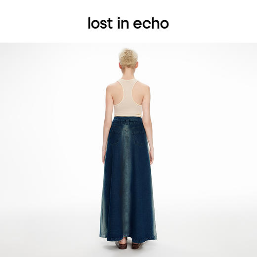 lost in echo2024春季新款设计师品牌及地长款酸洗牛仔伞裙 商品图4