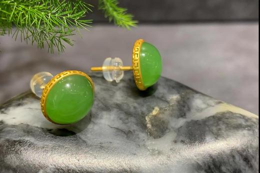 【御珠宫坊】金镶碧玉耳钉 商品图5