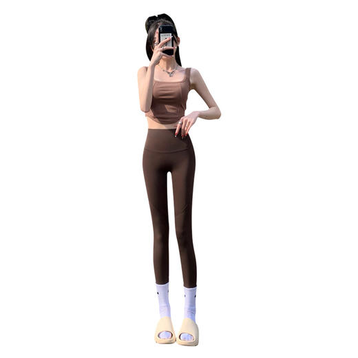 「口袋款！三色可选」锦纶鲨鱼裤 春夏薄款外穿芭比裤前裆无缝加口袋户外运动瑜伽打底裤下装 商品图4