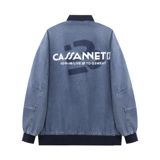 【新品上新】HX 春季水洗棒球领牛仔茄克衫外套复古工装C105410036101 商品图1