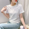 KQL-9897新款国风改良褶皱短袖T恤女潮国潮女装中国风复古风盘扣上衣 商品缩略图0