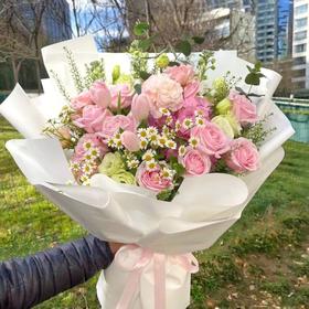 粉色系混搭花束