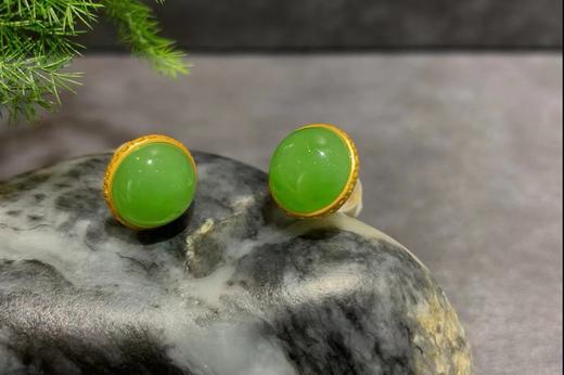 【御珠宫坊】金镶碧玉耳钉 商品图4