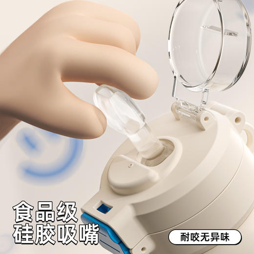 bablov儿童保温杯吸管水杯女孩食品级316L不锈钢男孩上学专用杯子 商品图2