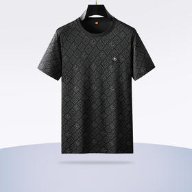 【新款DDP】大依优型大码满印短袖T恤圆领加肥加大男士大号弹力透气舒适夏季半袖透气