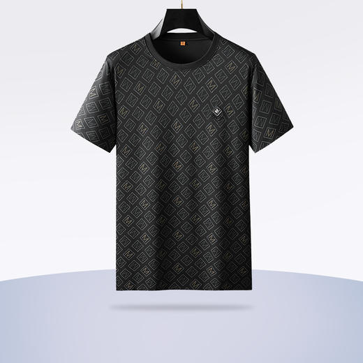 【新款DDP】大依优型大码满印短袖T恤圆领加肥加大男士大号弹力透气舒适夏季半袖透气 商品图0