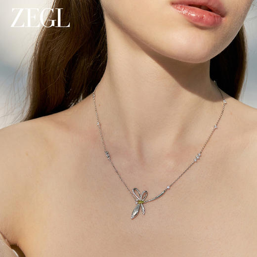 ZEGL设计师绿野漫迹系列925银蝴蝶项链女款2024新款锁骨颈链饰品 商品图2