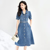 气质休闲，百搭收腰显瘦遮肉牛仔连衣裙WLZD-2409313 商品缩略图0
