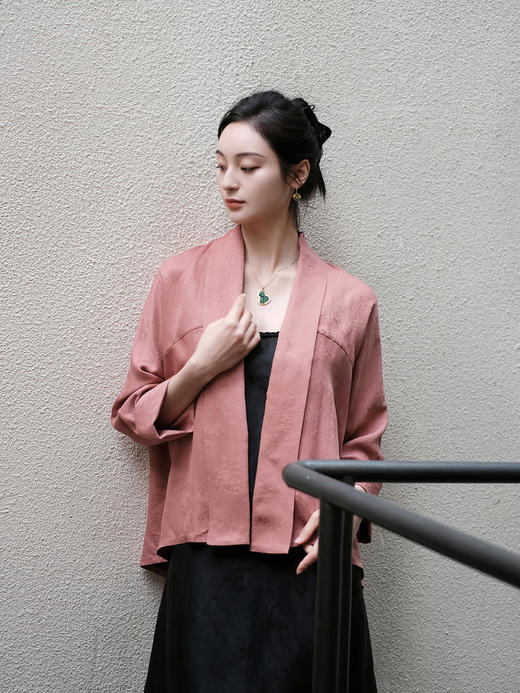 盛唐牡丹 |粉凤仙罗底香云纱外套 商品图0