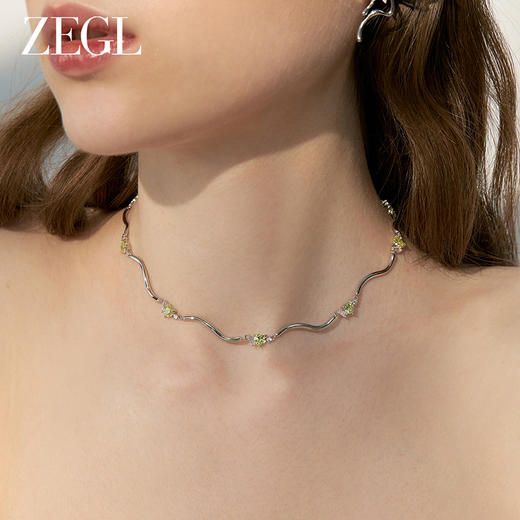 ZEGL设计师绿野漫迹系列春夏爱心项链女款2024新款颈链锁骨链饰品 商品图1