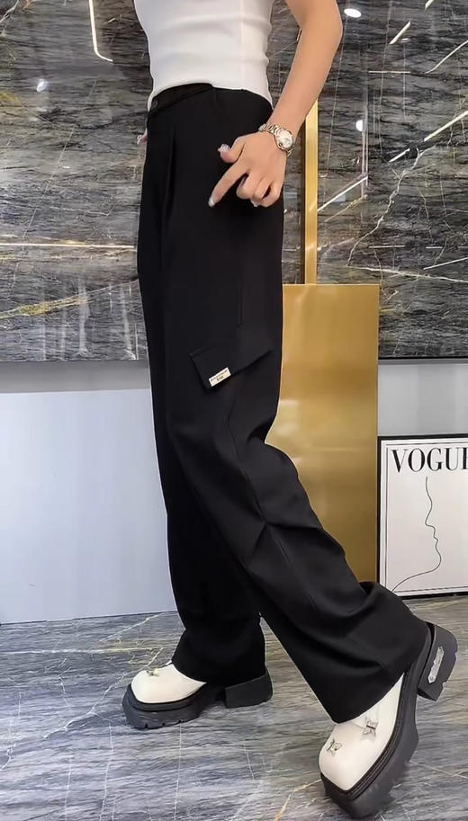 侧双褶净色工装长裤 9522100012 商品图9