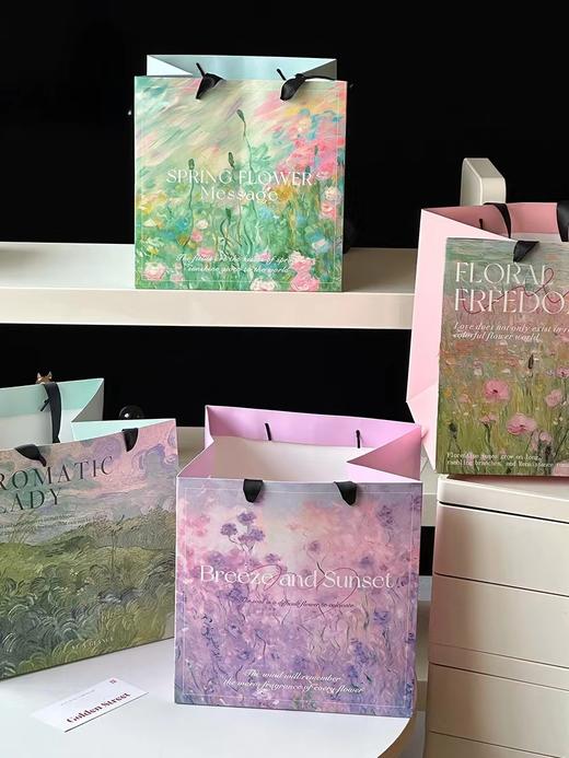 【春日上新】原野油画风手提袋（10个/包）28*28*28cm 商品图2