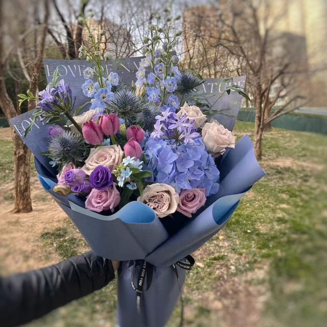 蓝紫色系混搭花束（款1）