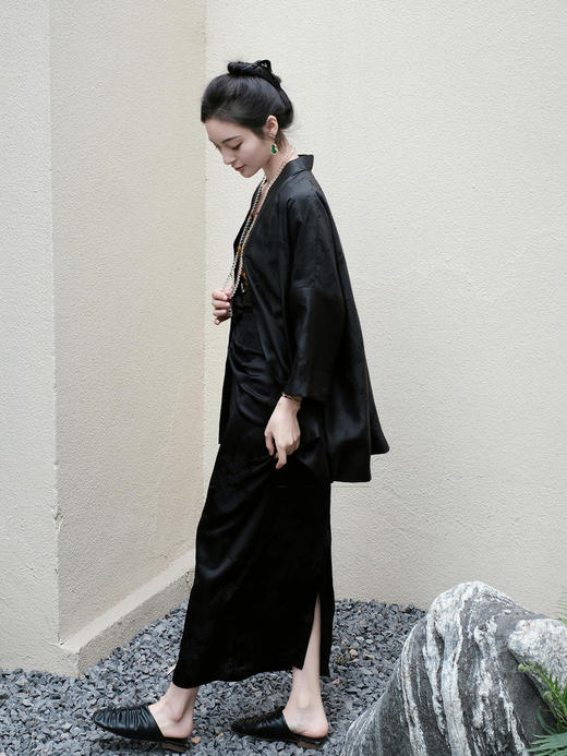 盛唐牡丹 |香云纱梅兰竹菊开衫 商品图8