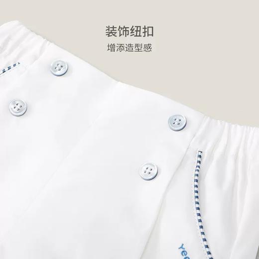 英氏白色短裤梭织男女宝宝23年新款夏季透气薄款裤子YRKEJ2P351A 商品图1