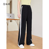 【商场同款】CNT4356 “ 摩登率性直筒裤 ”  长直筒裤型 悬垂抗皱的材质舒适好穿  更带来都市的松弛时髦感 侧面米白拼接，色调鲜明 行走间灵动帅气 商品缩略图0