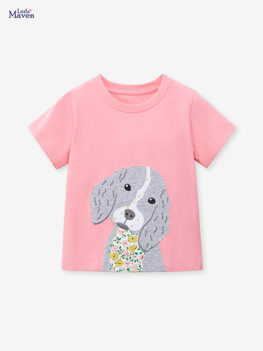 【12款！夏日穿搭不重样】Little maven儿童t恤欧美童装夏季新款女童t恤针织可爱棉质打底衫短袖 商品图6