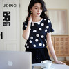 【商场同款】CJAJ319 “波点印象T恤” 高支棉材质圆领T恤上衣 细腻精密 光泽有质感 上身透气凉爽 结合经典黑白波点灵动好穿 商品缩略图0