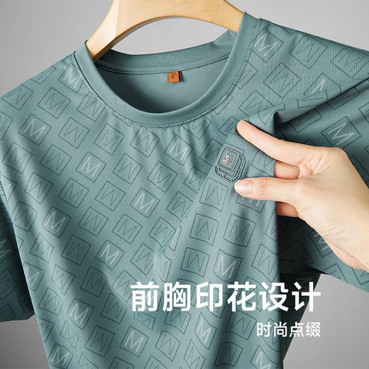 【新款DDP】大依优型大码满印短袖T恤圆领加肥加大男士大号弹力透气舒适夏季半袖透气 商品图2