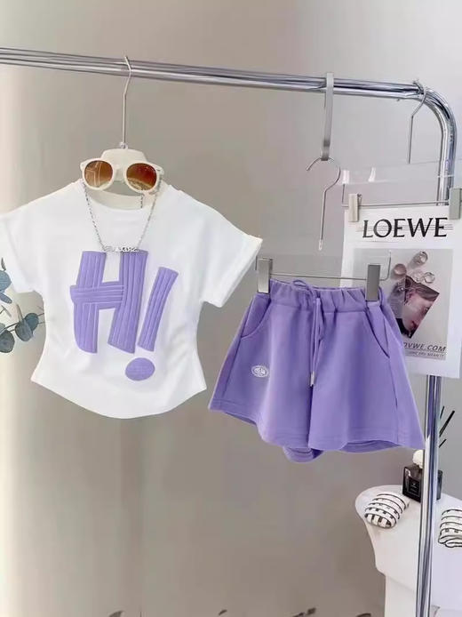 【2024新款女童休闲套装】女童夏季休闲套装中大童洋气T恤短裤两件套儿童新款运动套装-QQ 商品图0