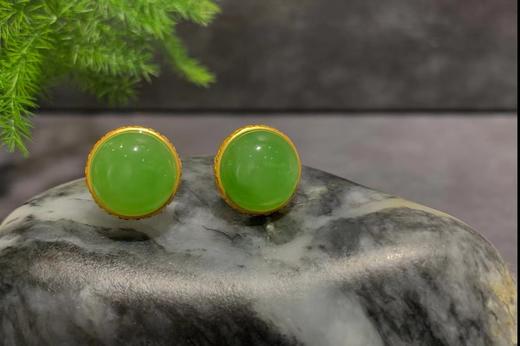 【御珠宫坊】金镶碧玉耳钉 商品图1