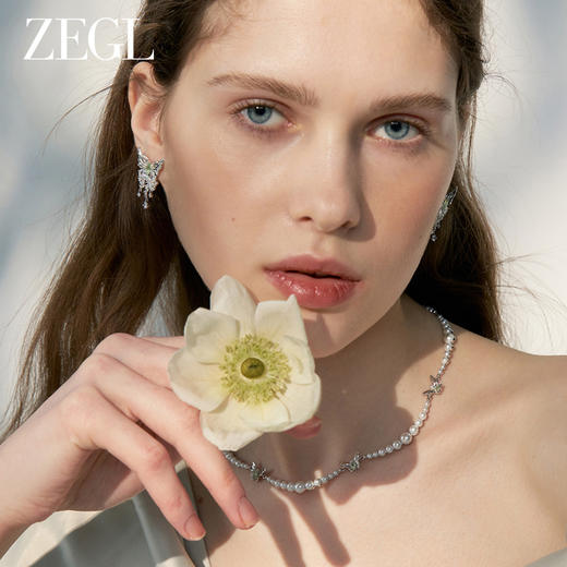 ZEGL设计师绿野漫迹系列925银彩色蝴蝶耳环女2024新款耳钉耳饰品 商品图2