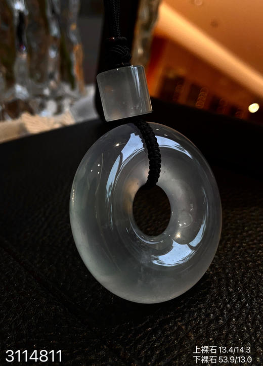 玻璃种飘花平安扣素件【3114811】具体价格微信咨询 商品图0