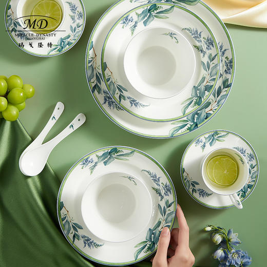 【玛戈隆特】水木年华家用骨瓷餐具套装6人食碗盘碟组合礼盒装32头 商品图1