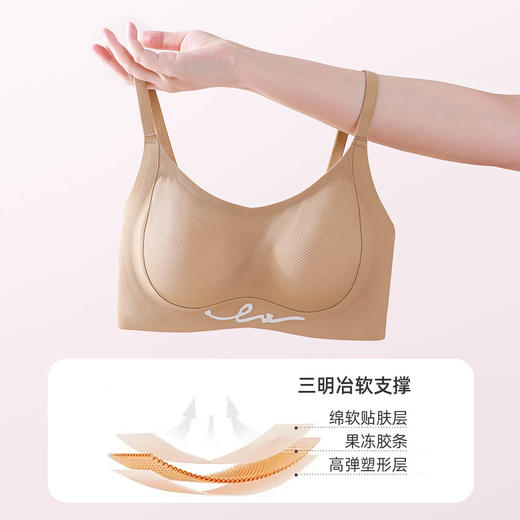 【双重提拉】熳洁儿 无痕内衣女亲肤薄款舒适美背无钢圈文胸防下垂收副乳24261515 商品图4