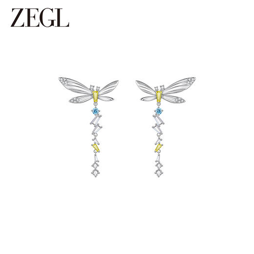 ZEGL设计师绿野漫迹系列925银流苏耳环2024新款耳钉春天蝴蝶耳饰 商品图4