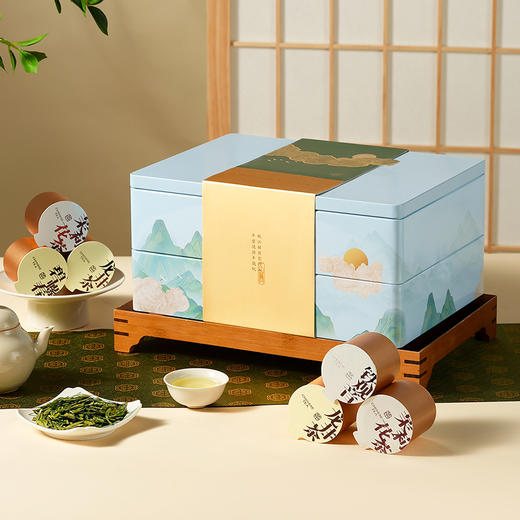 [去寻·江山如画] 龙井 碧螺春绿茶  铁观音 茉莉花茶 小罐 双层礼盒装 净含量250g 商品图5
