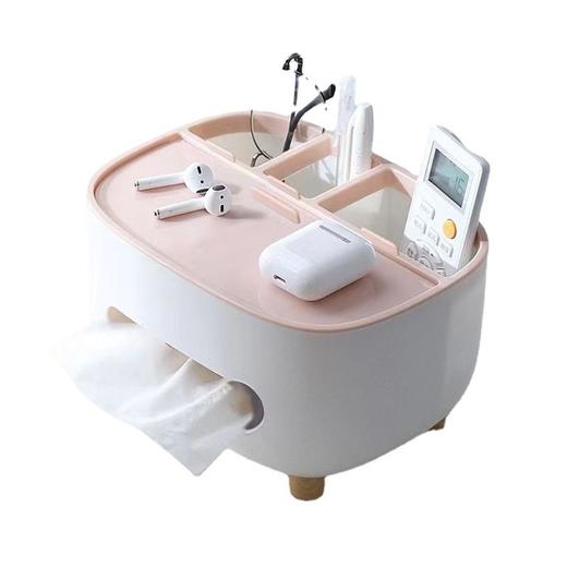 【四合一多功能！巧妙收纳】家用创意轻奢纸巾盒多功能室内客厅办公茶几桌面收纳抽纸盒化妆盒，分格多样收纳，可放置遥控器。眼镜 手机、纸巾等。 商品图6