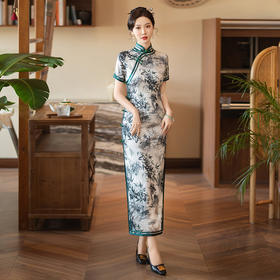 高端气质修身，年轻款改良民国风复古长款旗袍SYG771