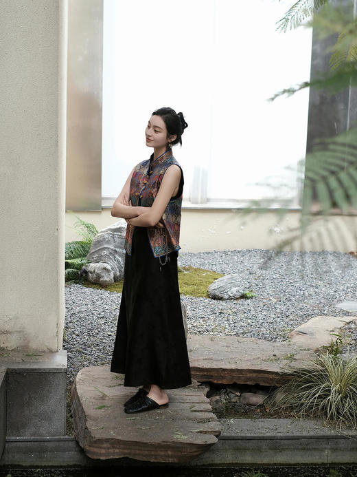 盛唐牡丹 |梅兰竹菊香云纱吊带裙 商品图7