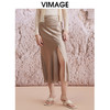 VIMAGE纬漫纪夏季新款不对称剪裁开叉包臀高腰缎面气质半身裙V2106719 商品缩略图2