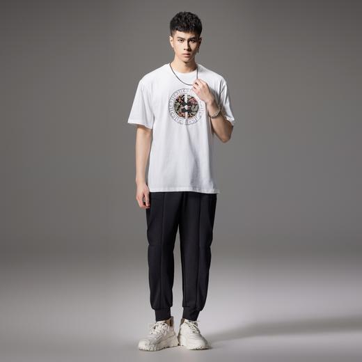 PINLI品立新中式2024夏季新款盘扣烫钻短袖T恤男士中国风休闲上衣BG242111027 商品图3