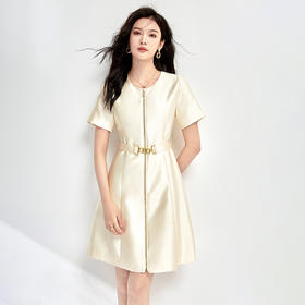 名媛气质轻奢设计感，时髦收腰显瘦连衣裙WLZD-2409302