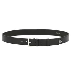 PRADA 普拉达 男士金属三角徽标皮革腰带 黑色 2CC545 070 F0002