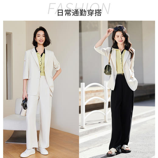 【商场同款】CNX4379 “ 净雅奶酪白西装 ” 柔和奶酪白清新雅致 松H版型，轻盈自在 粘纤混纺成分，手感柔软舒适，上身有型，易打理 商品图6