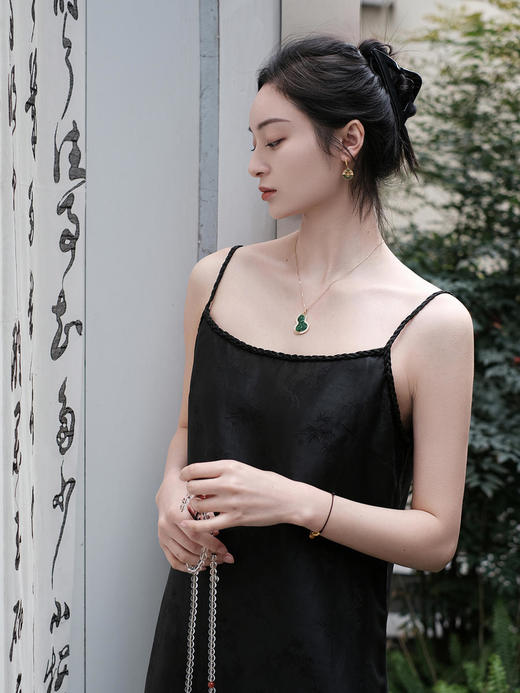 盛唐牡丹 |梅兰竹菊香云纱吊带裙 商品图2