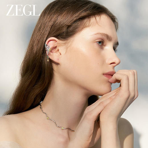ZEGL设计师绿野漫迹系列925银蝴蝶耳夹女无耳洞耳骨夹耳环耳饰品 商品图1