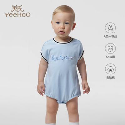 英氏男女宝三角蛤23夏季新品连体衣短蛤衣包屁衣爬服YRHDJ2P326A 商品图0