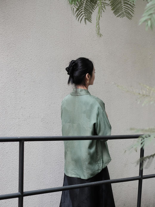 盛唐牡丹 |沧浪绿罗底香云纱外套 商品图4